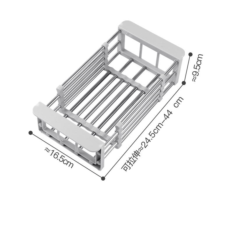 Adjustable Stainless Steel Sink Dish Drying Rack Basket