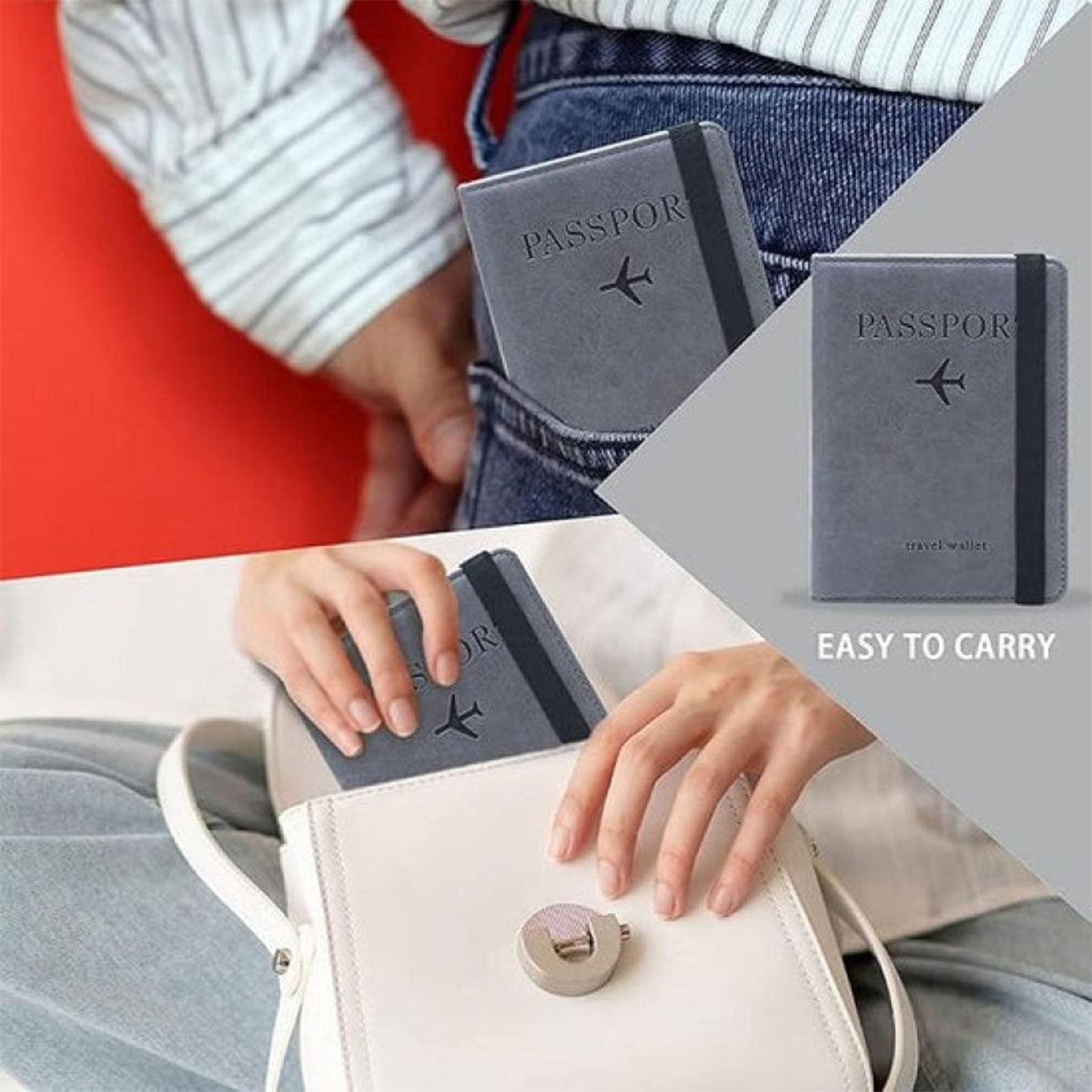 FID Blocking Passport Holder Leather Travel Wallet